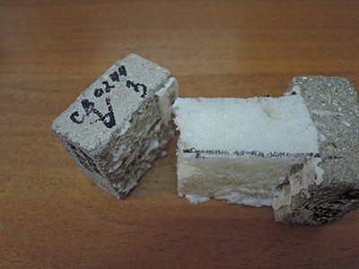 Рисунок образца монтажной пены без увлажнения после испытания